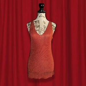 mamma mia style summer orange glitter top